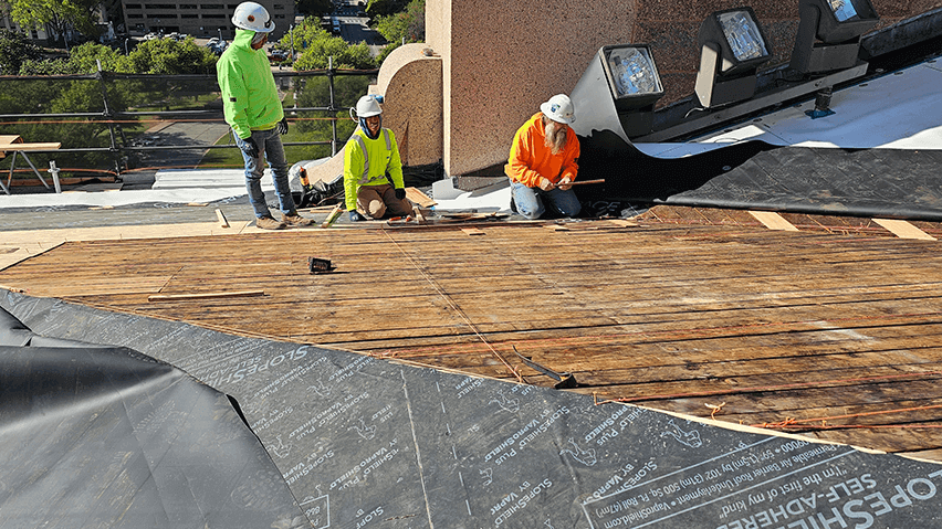 Reniassance workers on roof