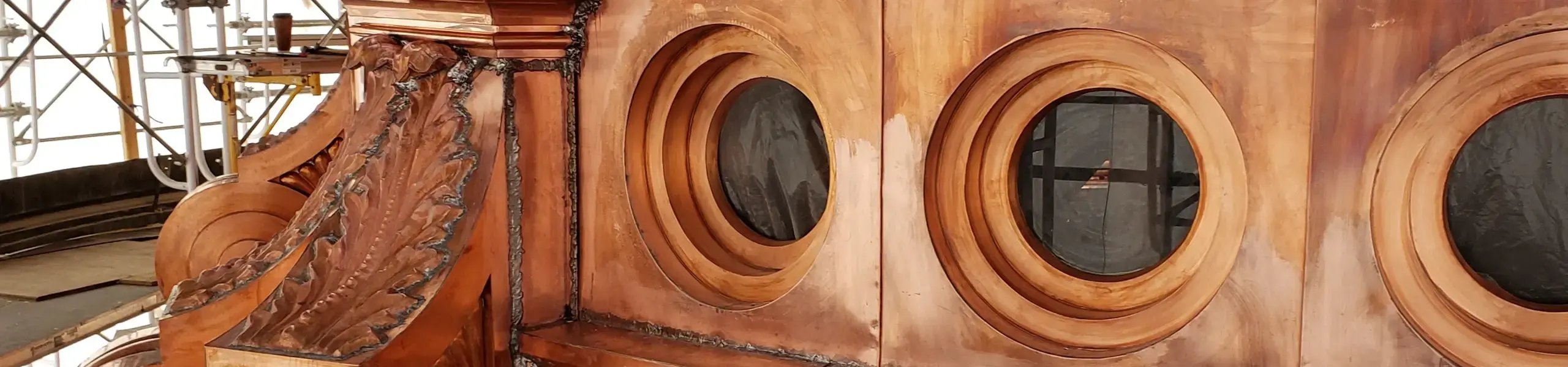 Historic ornamentation on Rooftop of historic building