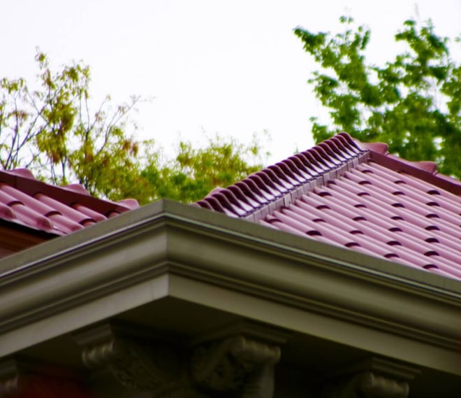red tile metal roof on a home