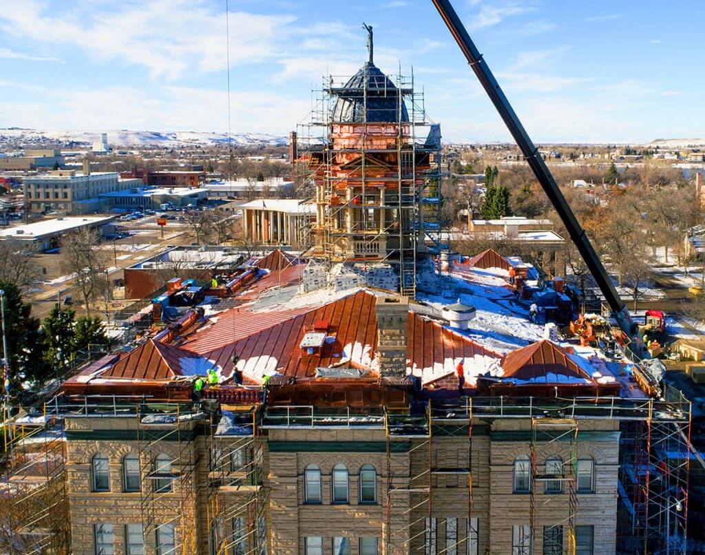 Exciting Progress Cascade Courthouse new copper roof and dome