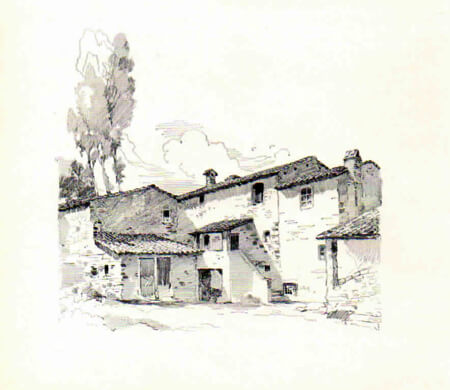 Old Spanish Villa Illustration